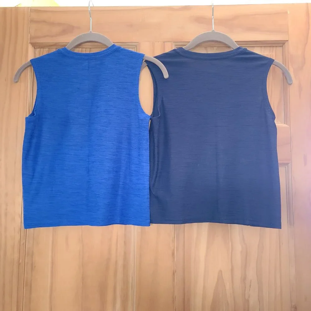 Boys Old Navy Active Breathe On Blue Cap Sleeve Tank Tops